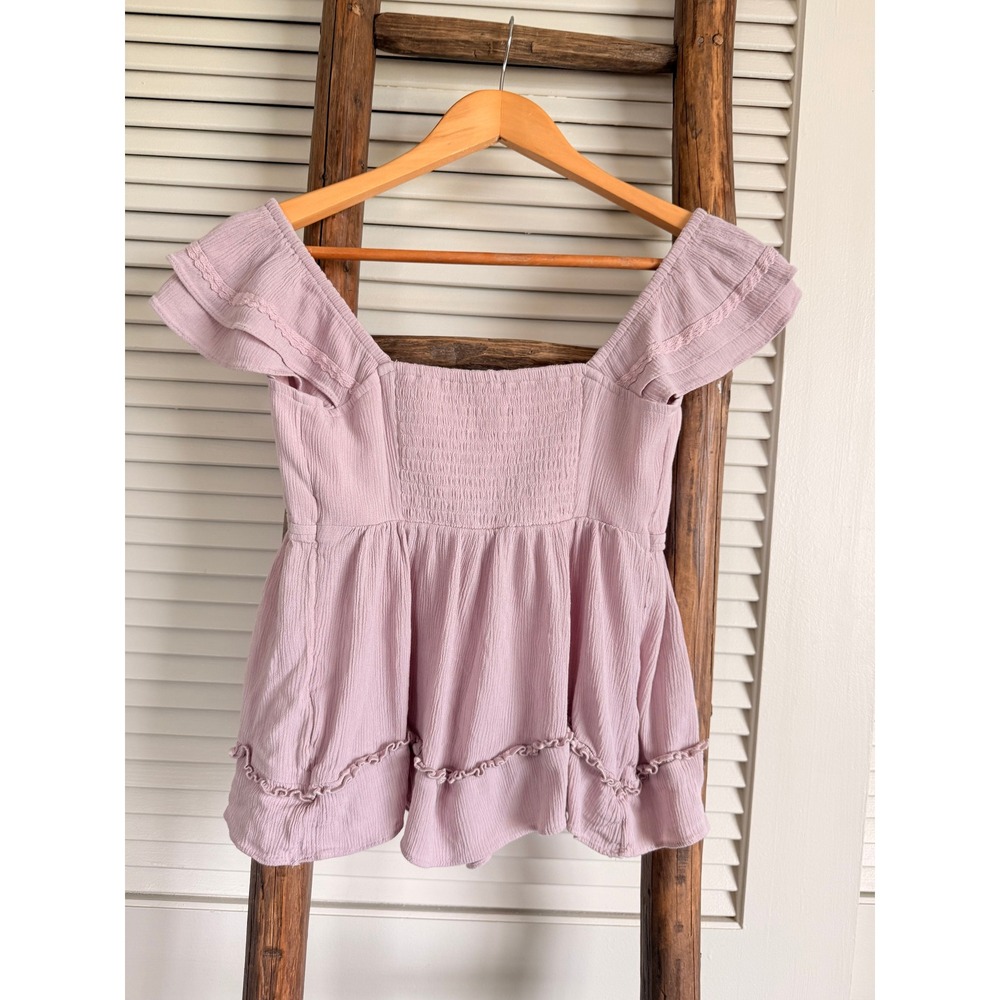 Hollister Babydoll Top XS Purple - Picture 2 of 5